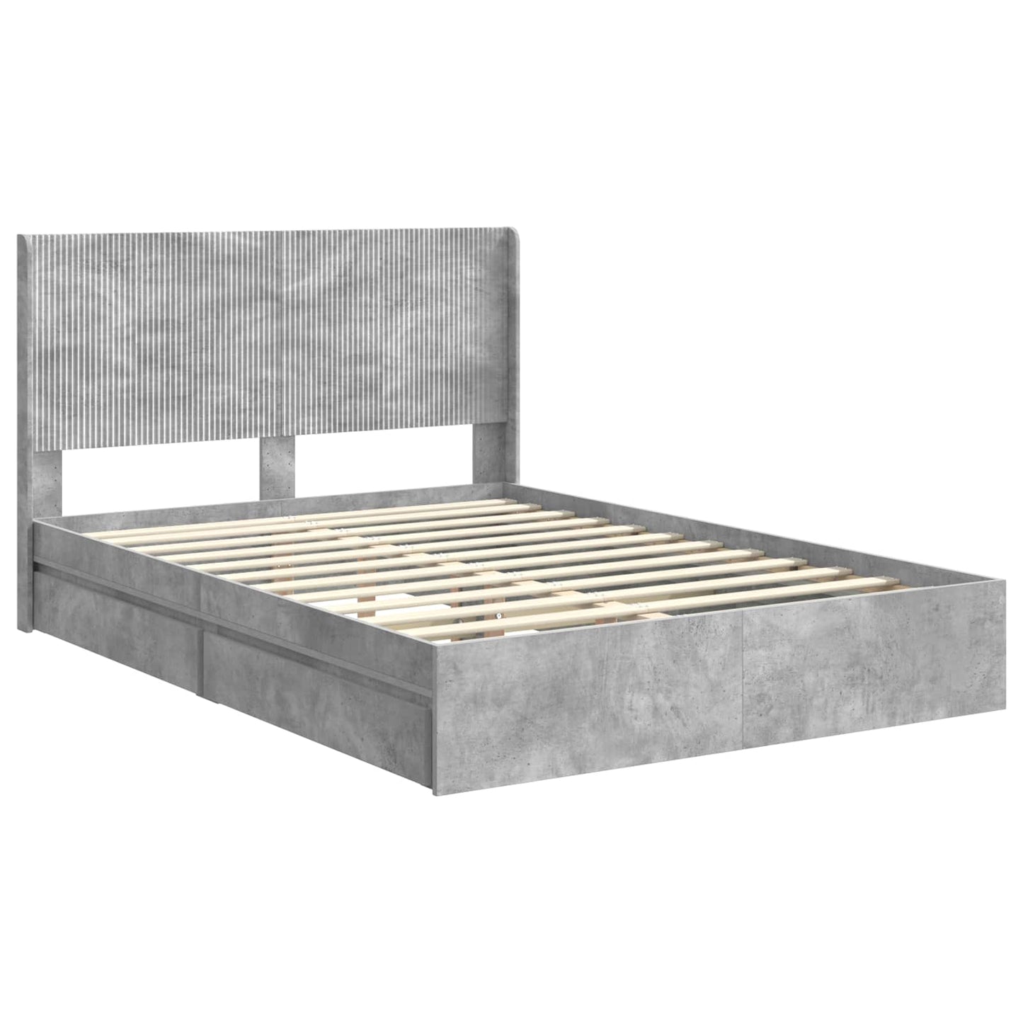 Struttura del letto con stoccaggio e testata Grigio Cemento | homemem39