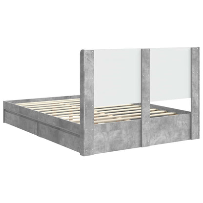Struttura del letto con stoccaggio e testata Grigio Cemento | homemem39