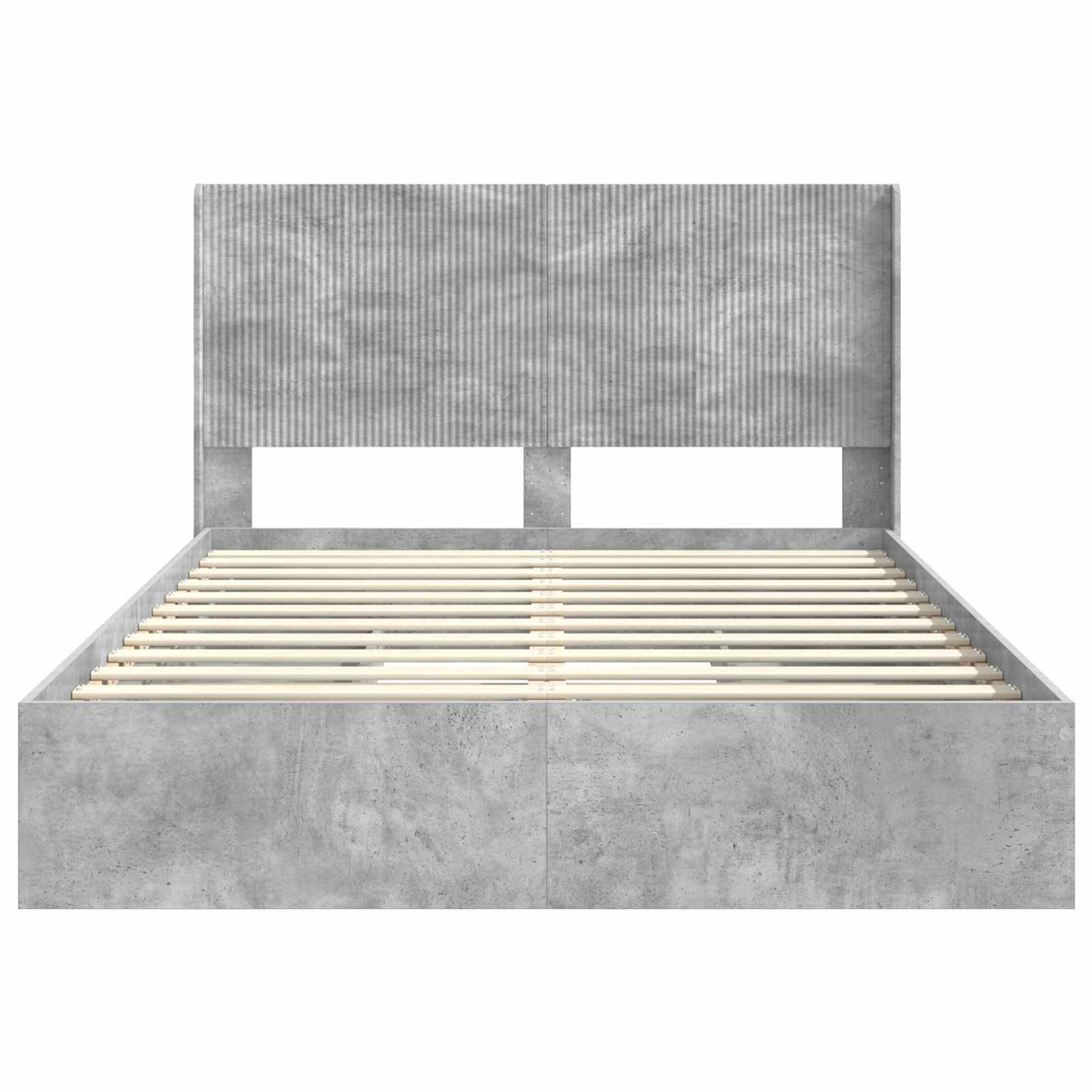 Struttura del letto con stoccaggio e testata Grigio Cemento | homemem39