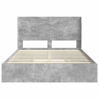 Struttura del letto con stoccaggio e testata Grigio Cemento | homemem39