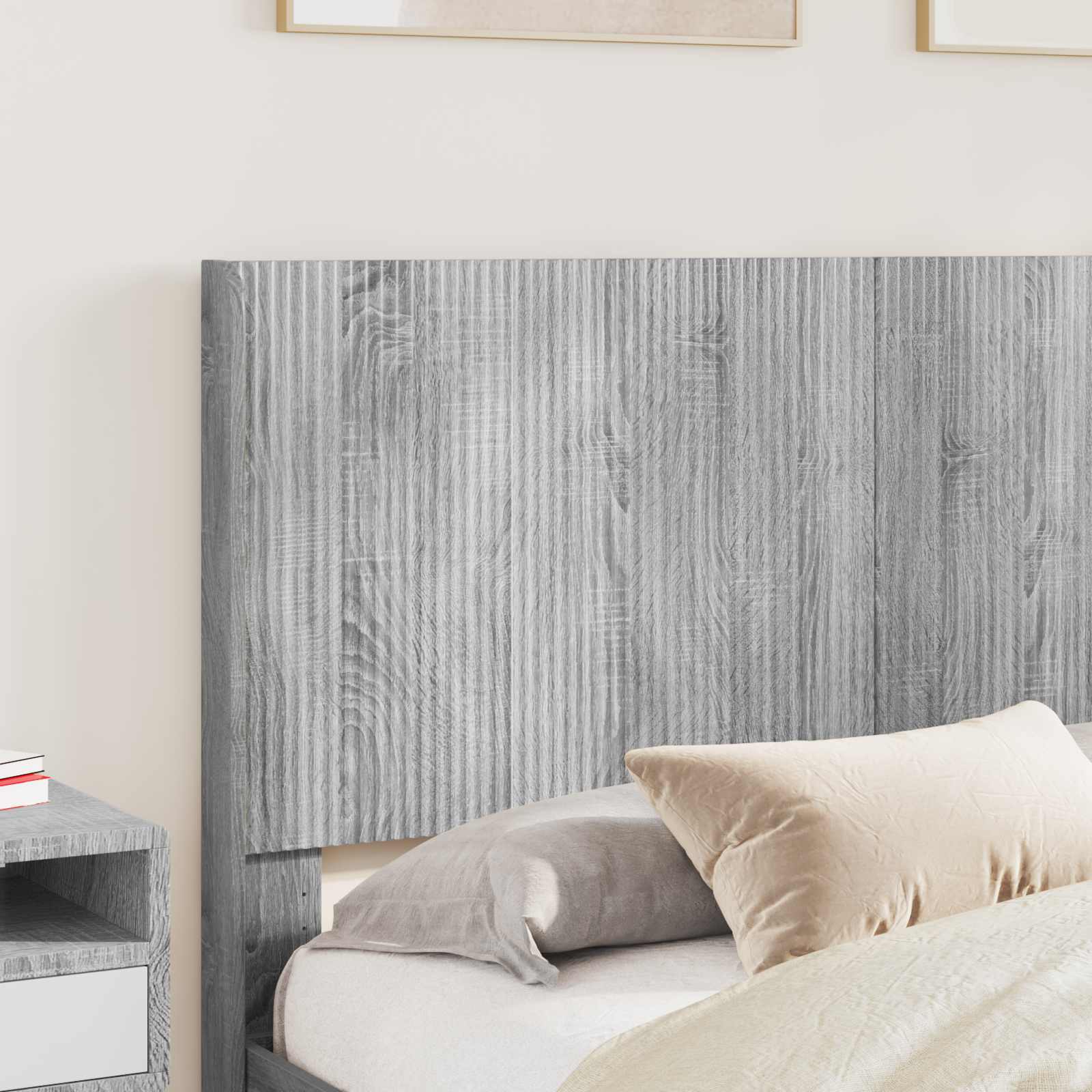 Struttura del letto con stoccaggio e testata Sonoma grigio | homemem39