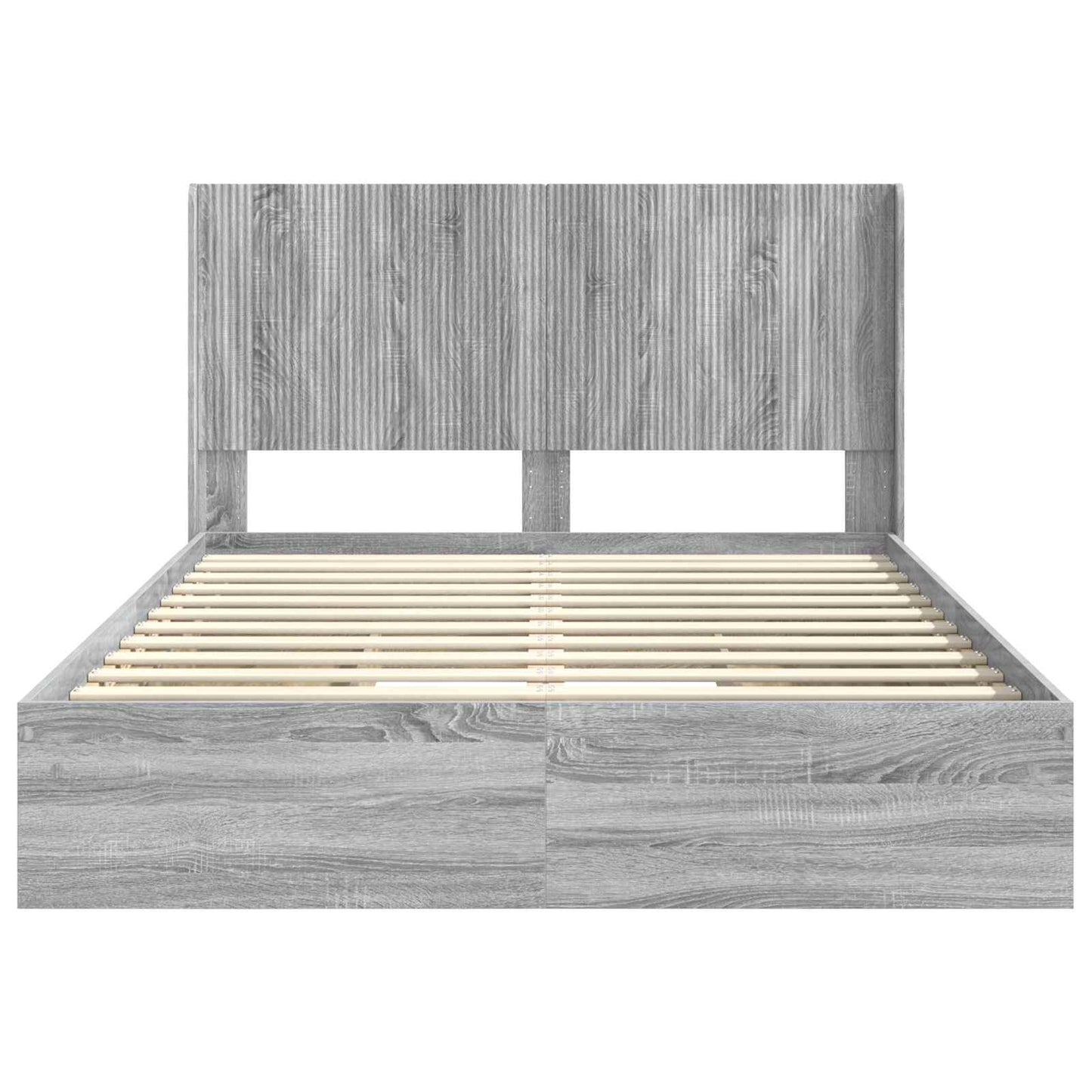 Struttura del letto con stoccaggio e testata Sonoma grigio | homemem39