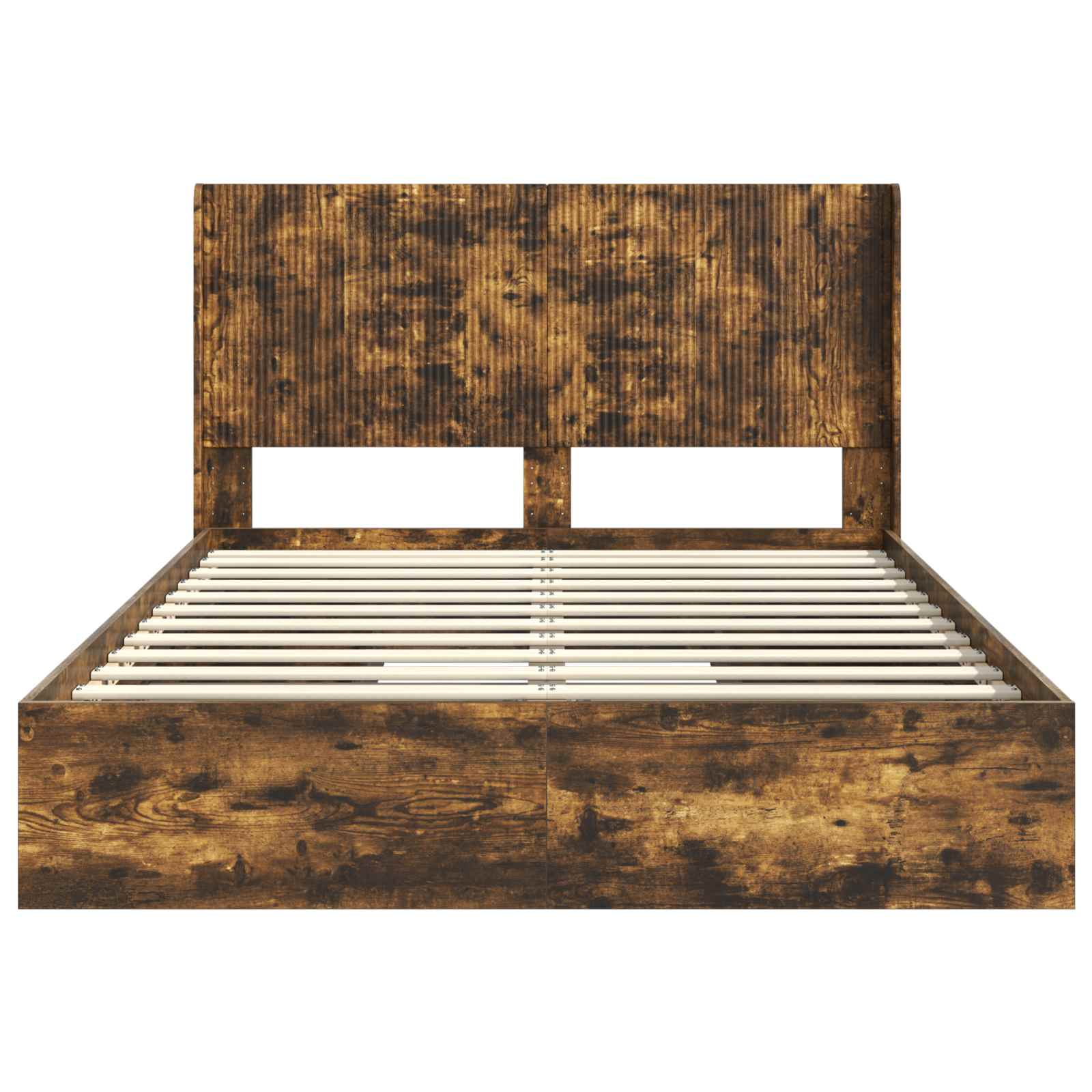 Struttura del letto con stoccaggio e testata Rovere Fumo | homemem39