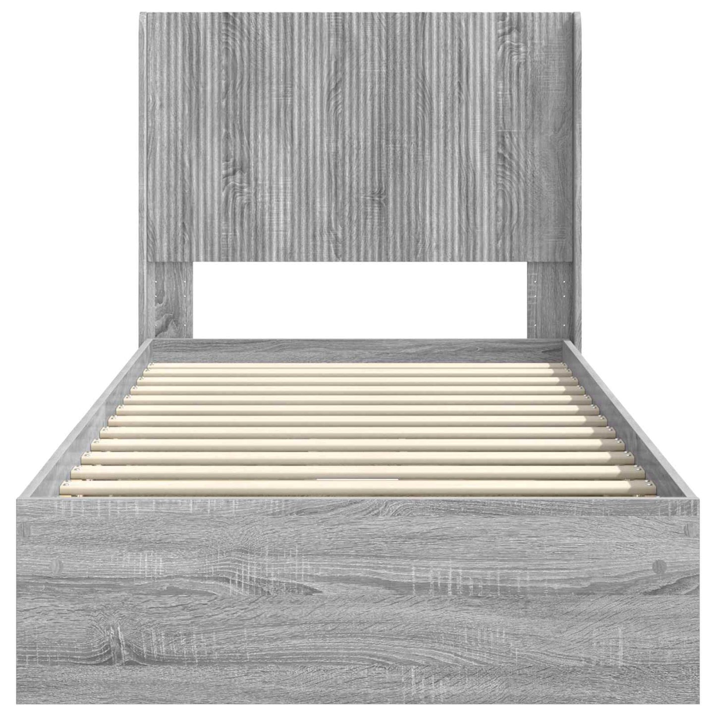 Struttura del letto con stoccaggio e testata Sonoma grigio | homemem39