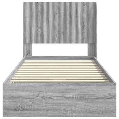 Struttura del letto con stoccaggio e testata Sonoma grigio | homemem39