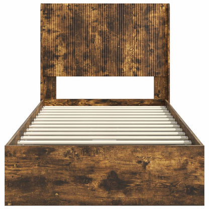 Struttura del letto con stoccaggio e testata Rovere Fumo | homemem39