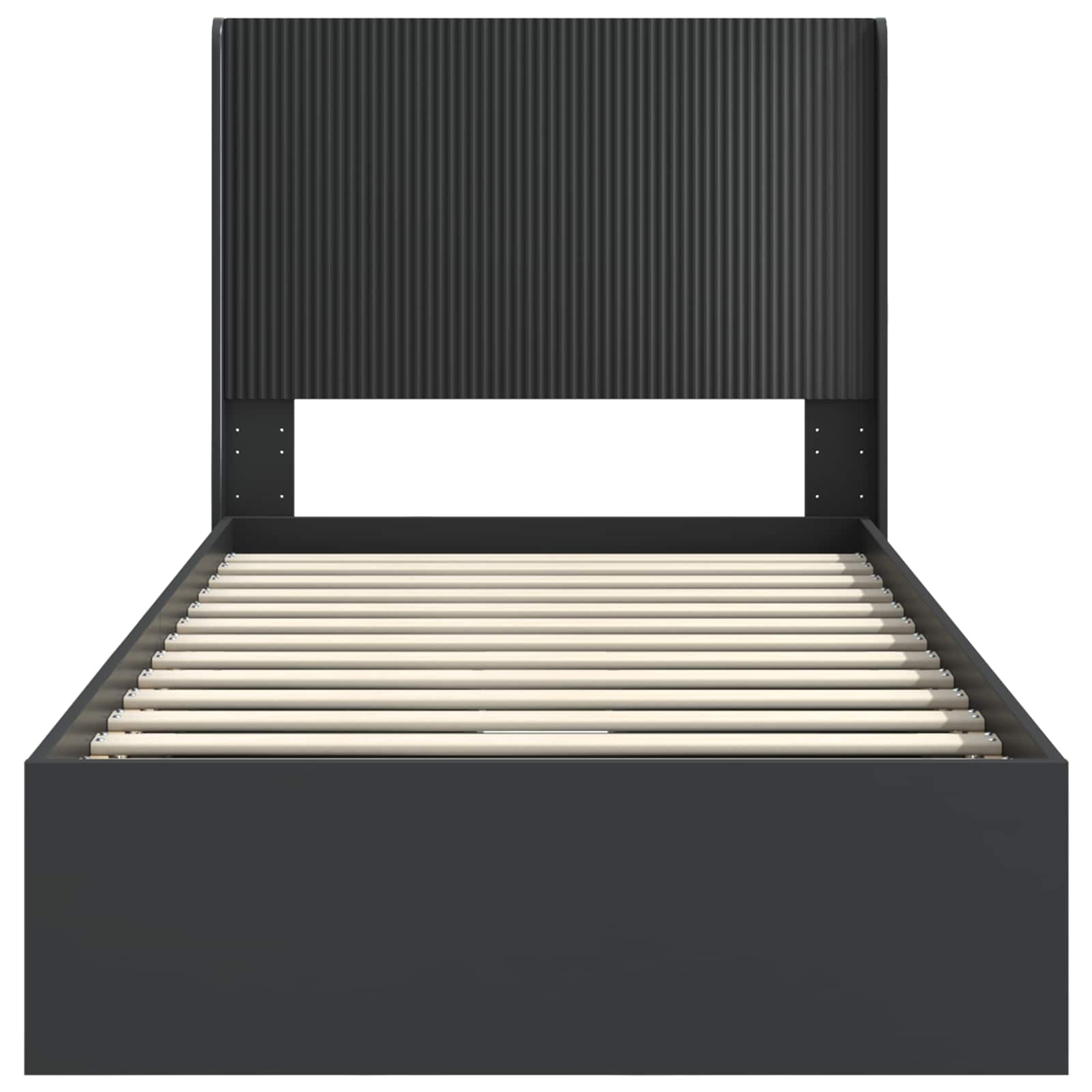 Struttura del letto con stoccaggio e testata Nero 90 x 190 cm | homemem39