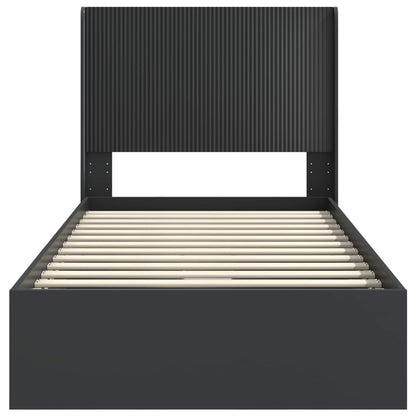 Struttura del letto con stoccaggio e testata Nero 90 x 190 cm | homemem39