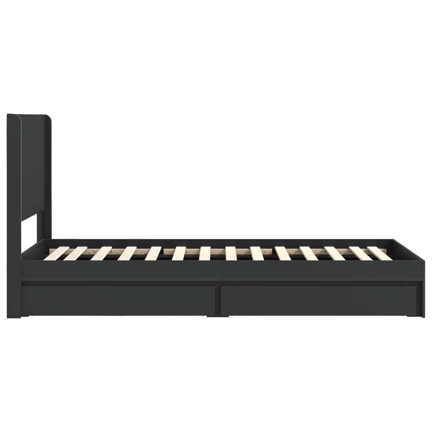 Struttura del letto con stoccaggio e testata Nero 90 x 190 cm | homemem39