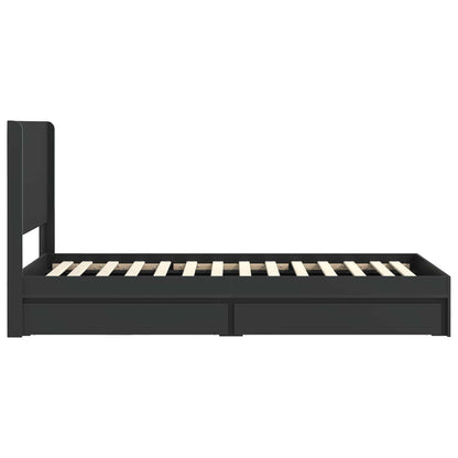Struttura del letto con stoccaggio e testata Nero 90 x 190 cm | homemem39