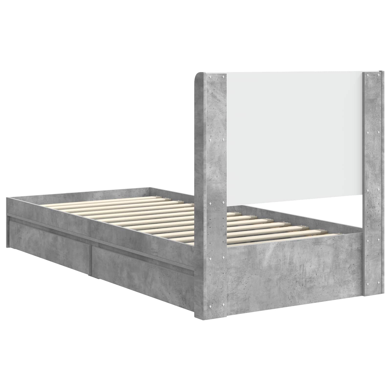 Struttura del letto con stoccaggio e testata Grigio Cemento | homemem39
