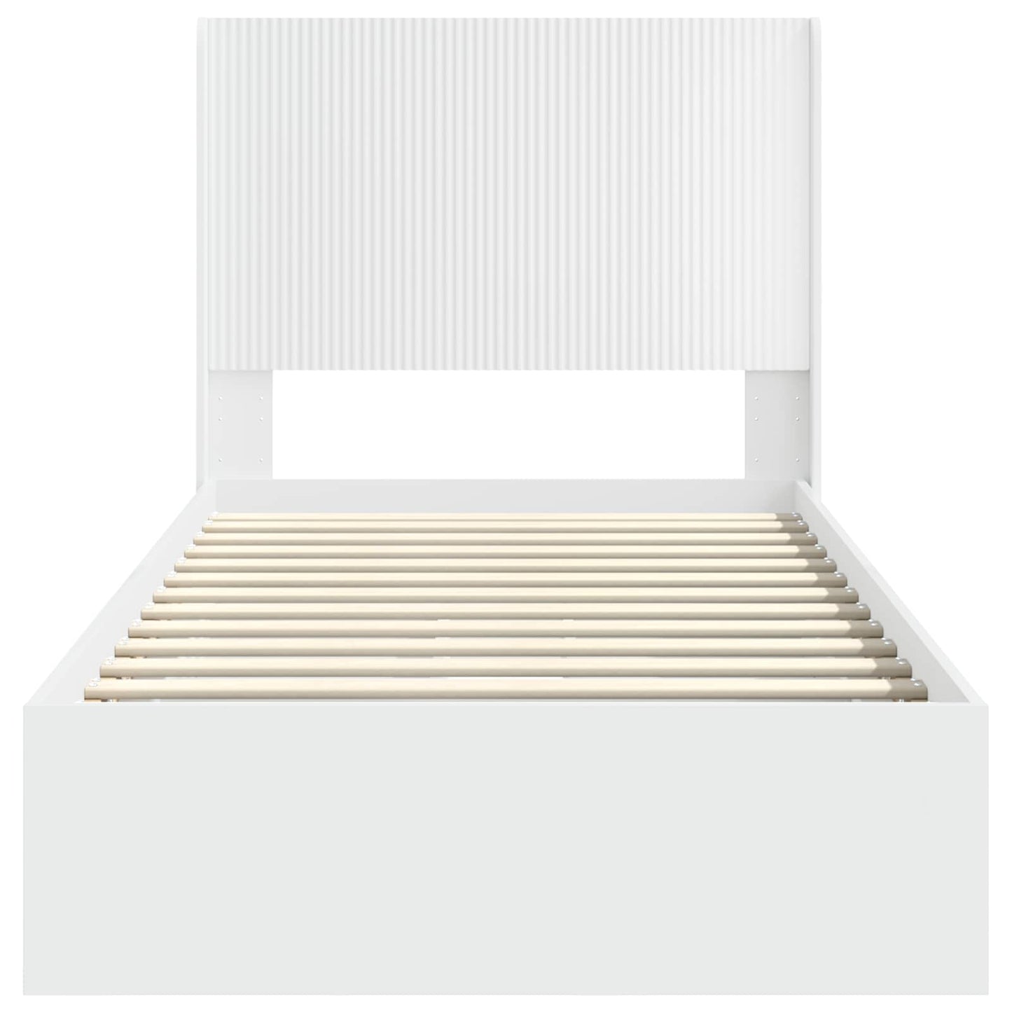 Struttura del letto con stoccaggio e testata Bianco 75 x 190 cm | homemem39