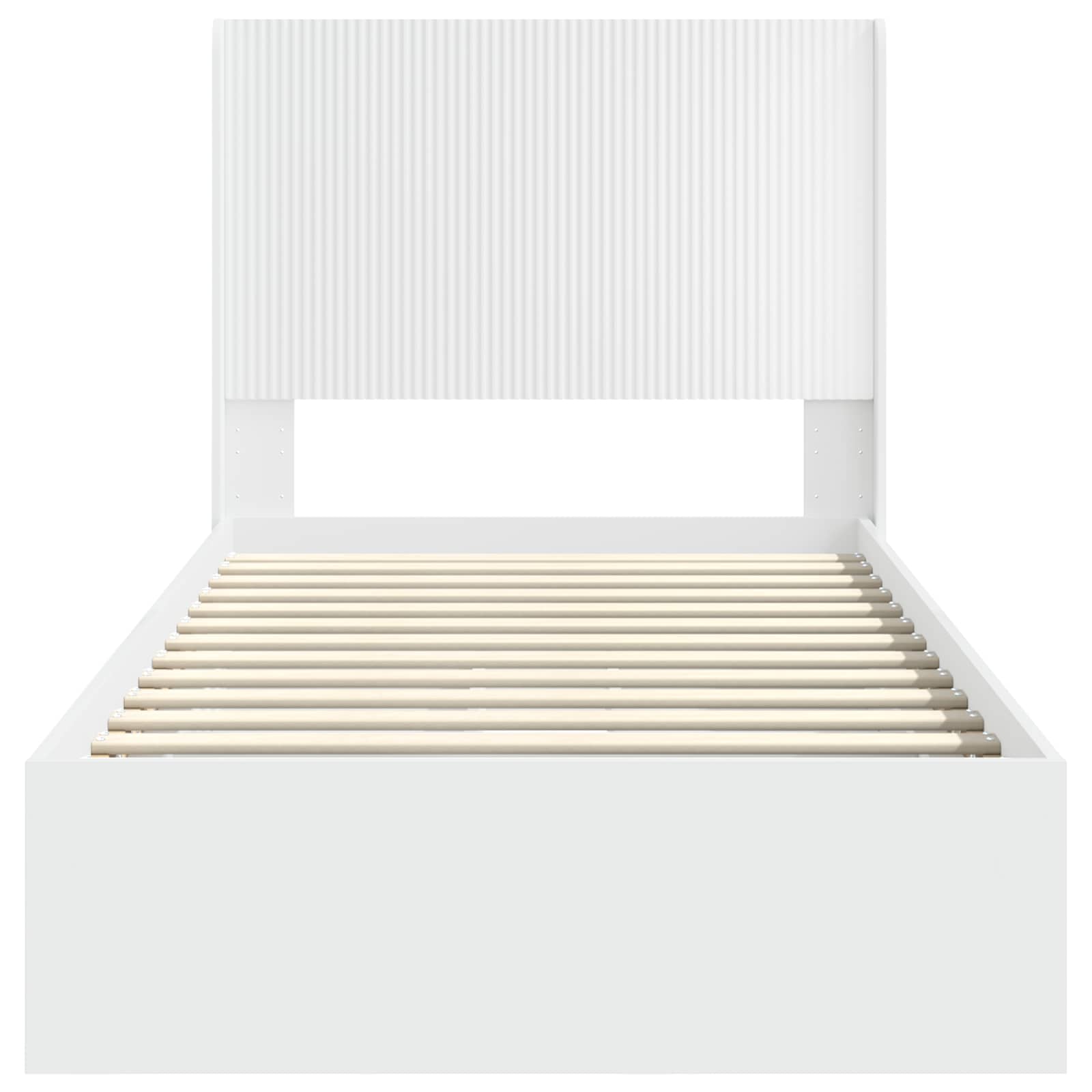 Struttura del letto con stoccaggio e testata Bianco 75 x 190 cm | homemem39