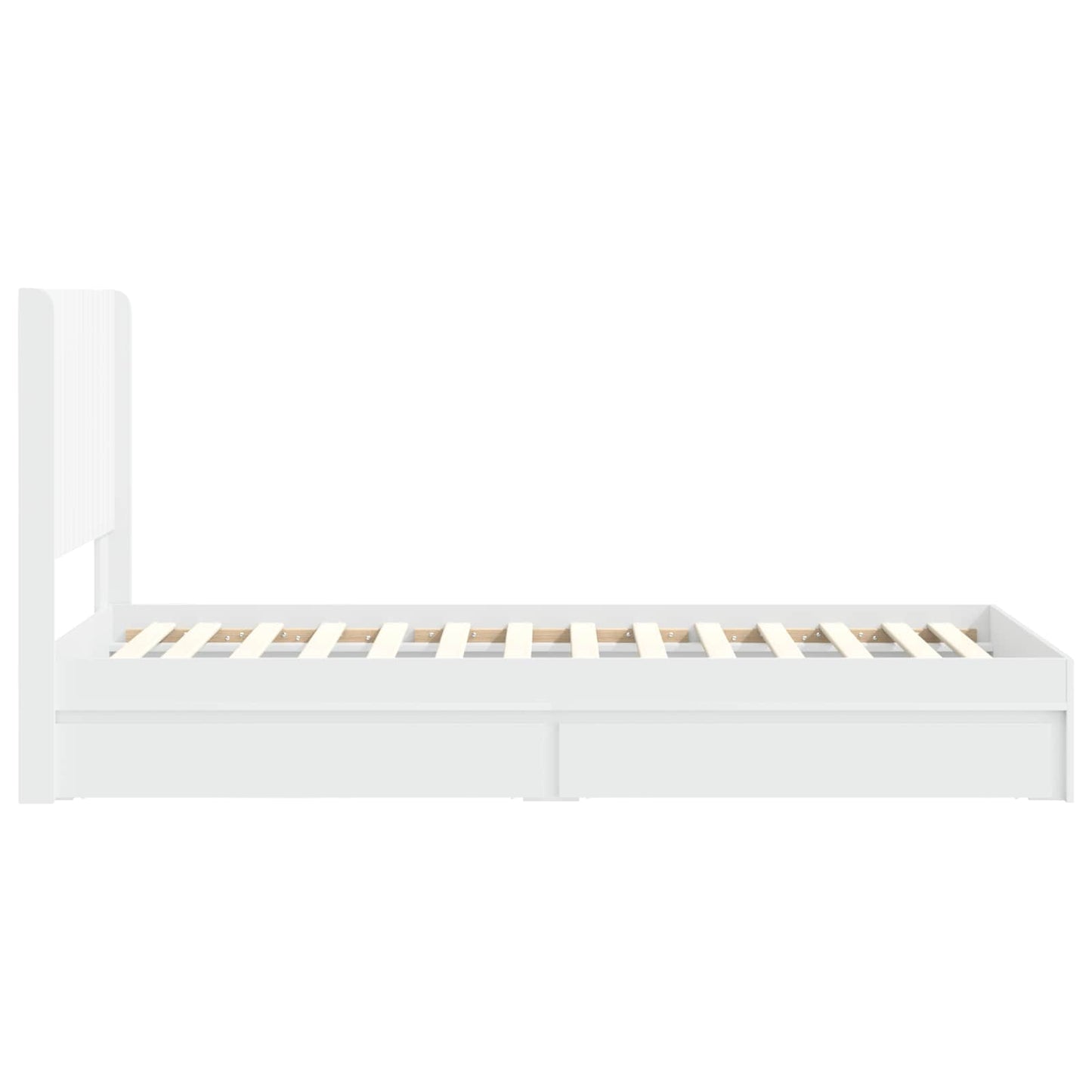 Struttura del letto con stoccaggio e testata Bianco 75 x 190 cm | homemem39