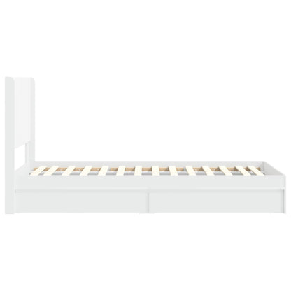 Struttura del letto con stoccaggio e testata Bianco 75 x 190 cm | homemem39