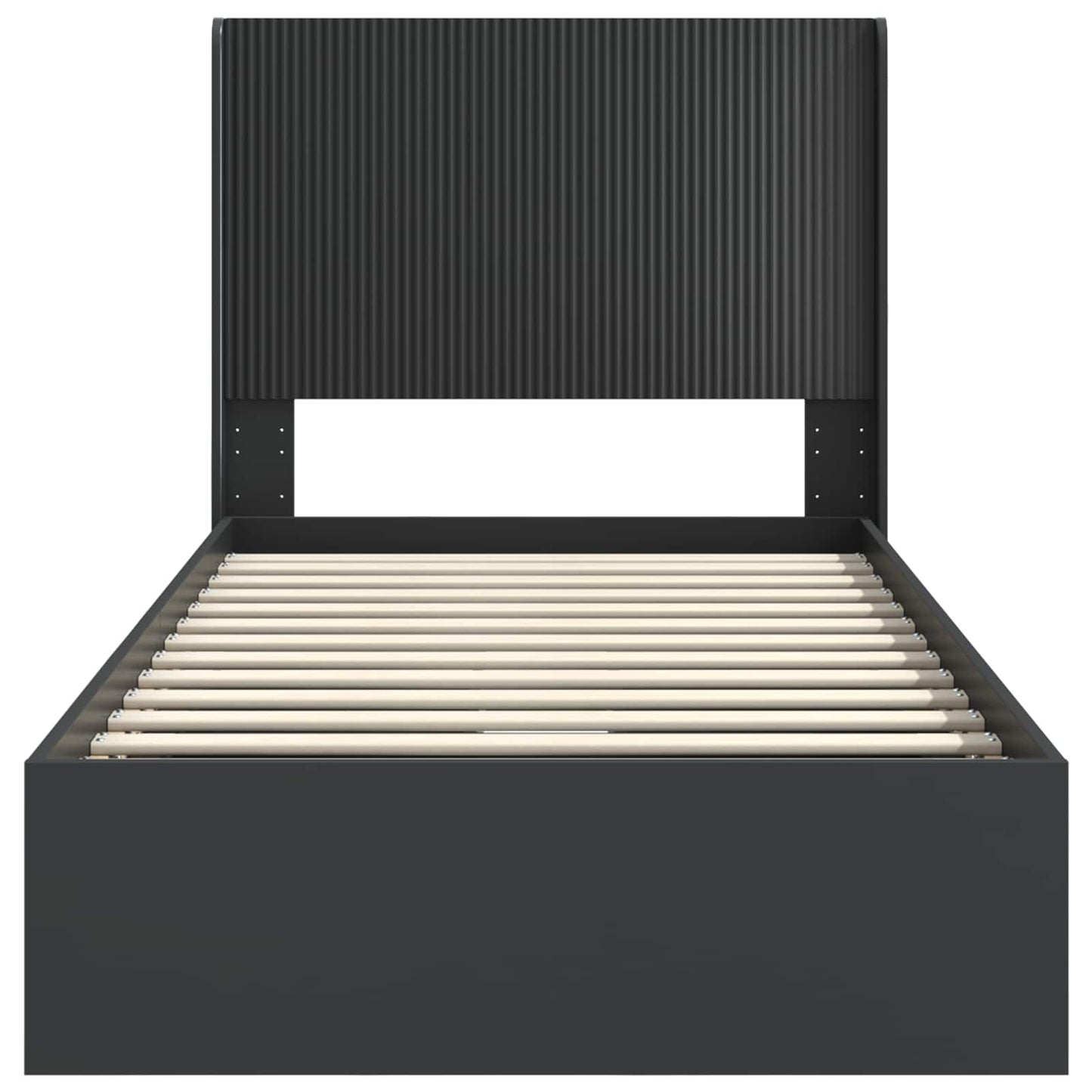 Struttura del letto con stoccaggio e testata Nero 75 x 190 cm | homemem39