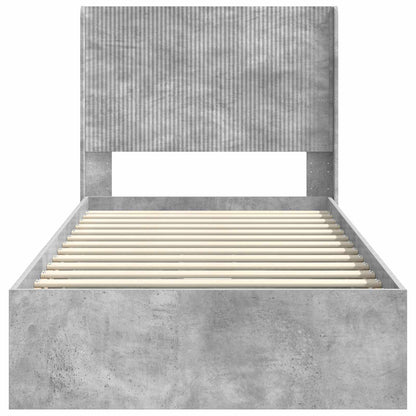 Struttura del letto con stoccaggio e testata Grigio Cemento | homemem39