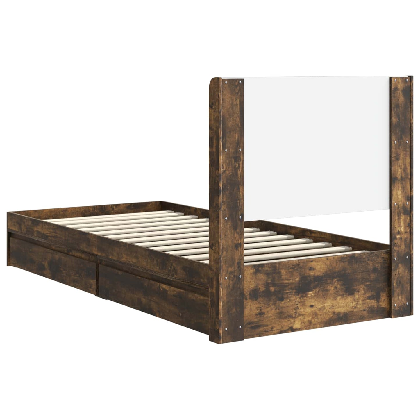 Struttura del letto con stoccaggio e testata Rovere Fumo | homemem39