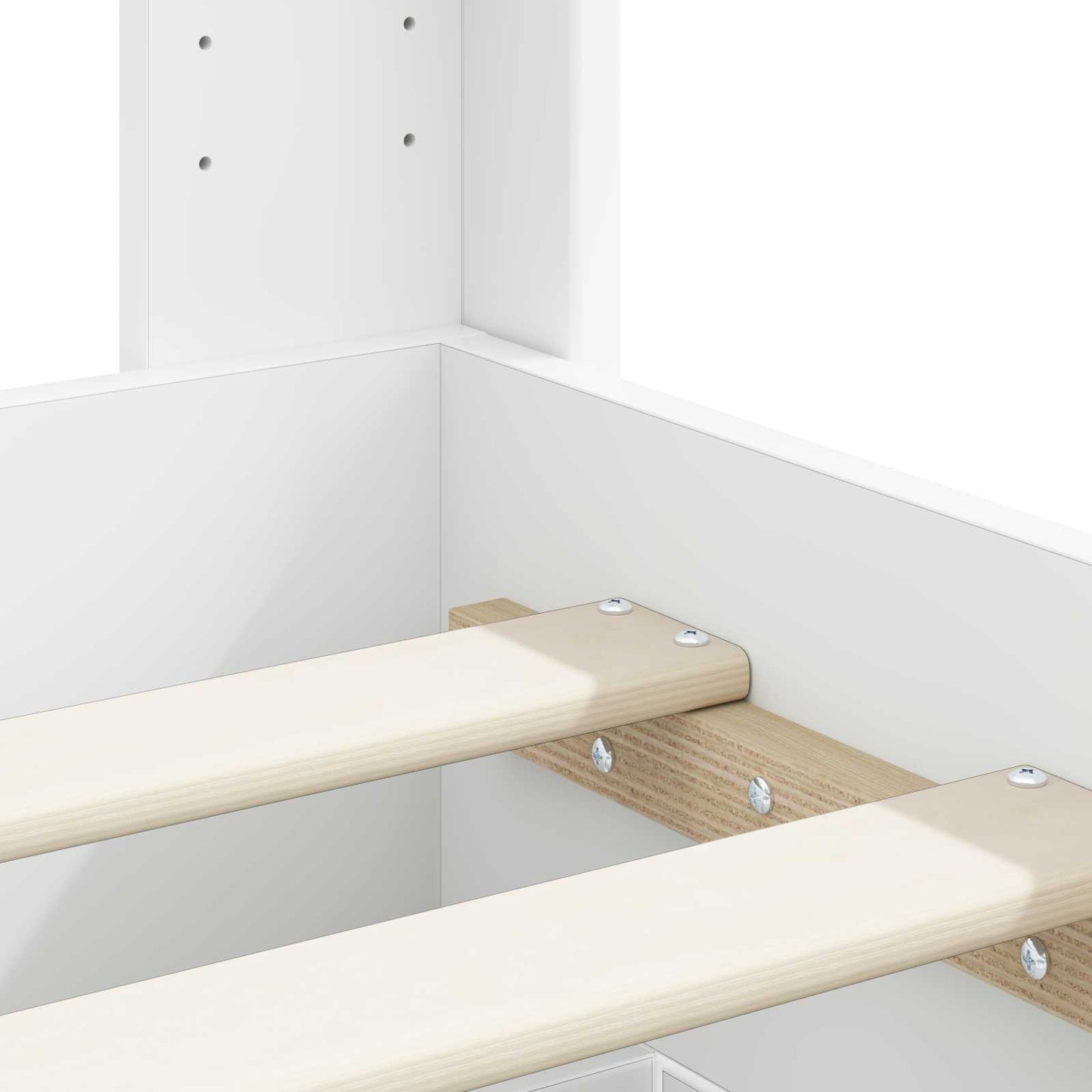 Struttura del letto con stoccaggio e testata Bianco | homemem39