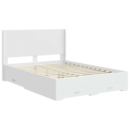 Struttura del letto con stoccaggio e testata Bianco | homemem39