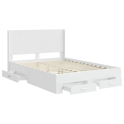 Struttura del letto con stoccaggio e testata Bianco | homemem39