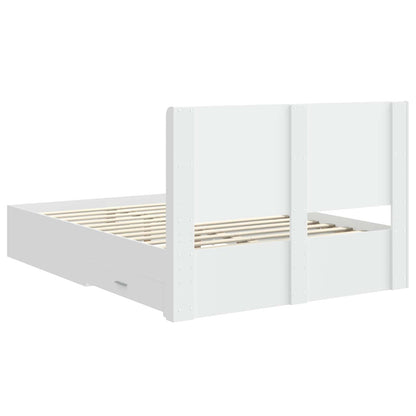 Struttura del letto con stoccaggio e testata Bianco | homemem39