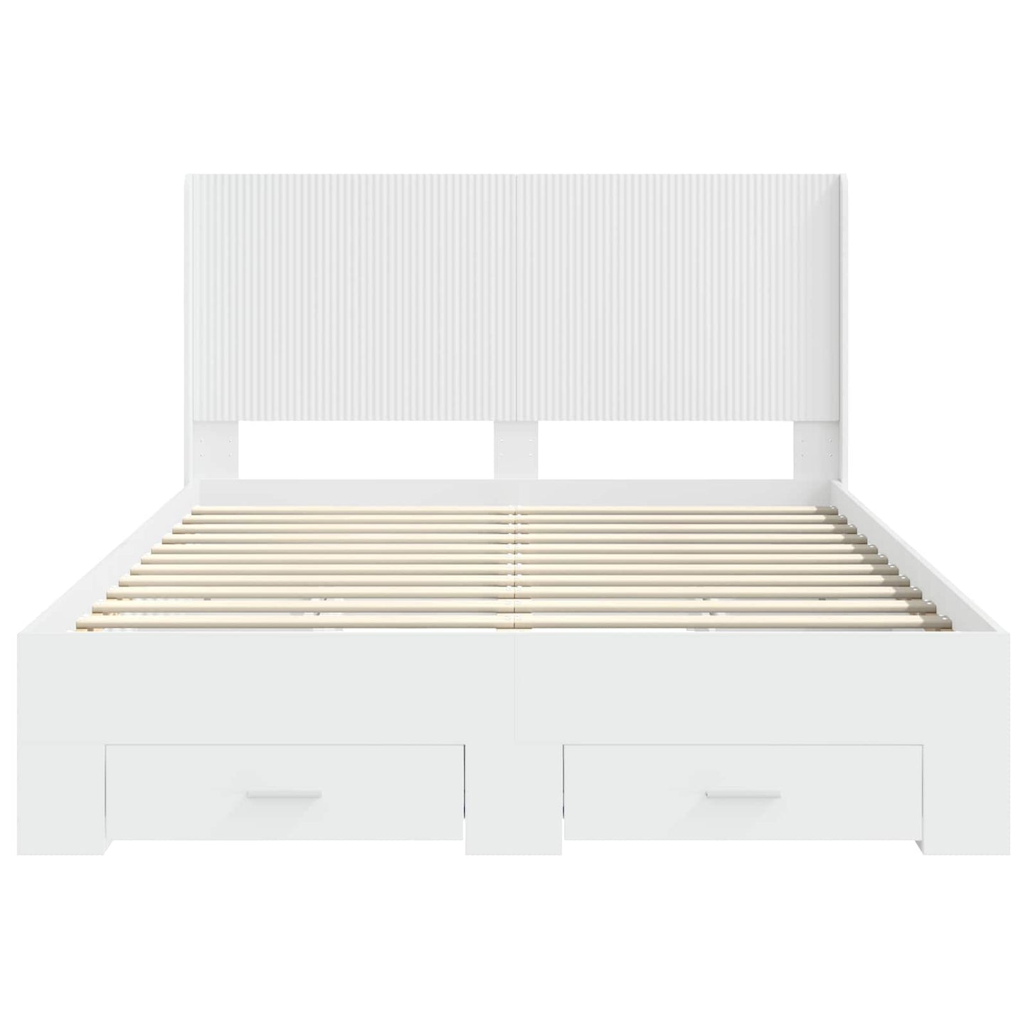 Struttura del letto con stoccaggio e testata Bianco | homemem39