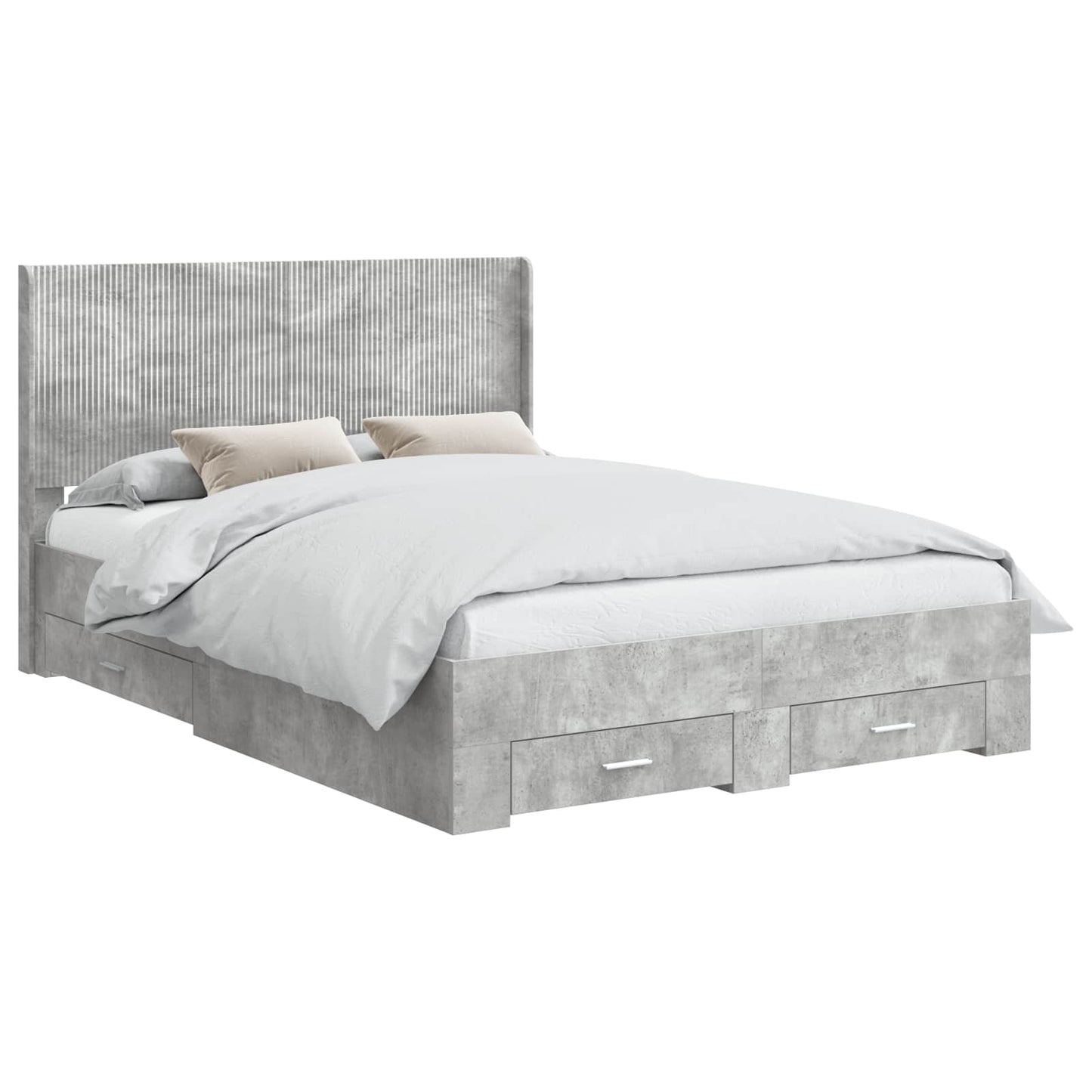Struttura del letto con stoccaggio e testata Grigio Cemento | homemem39