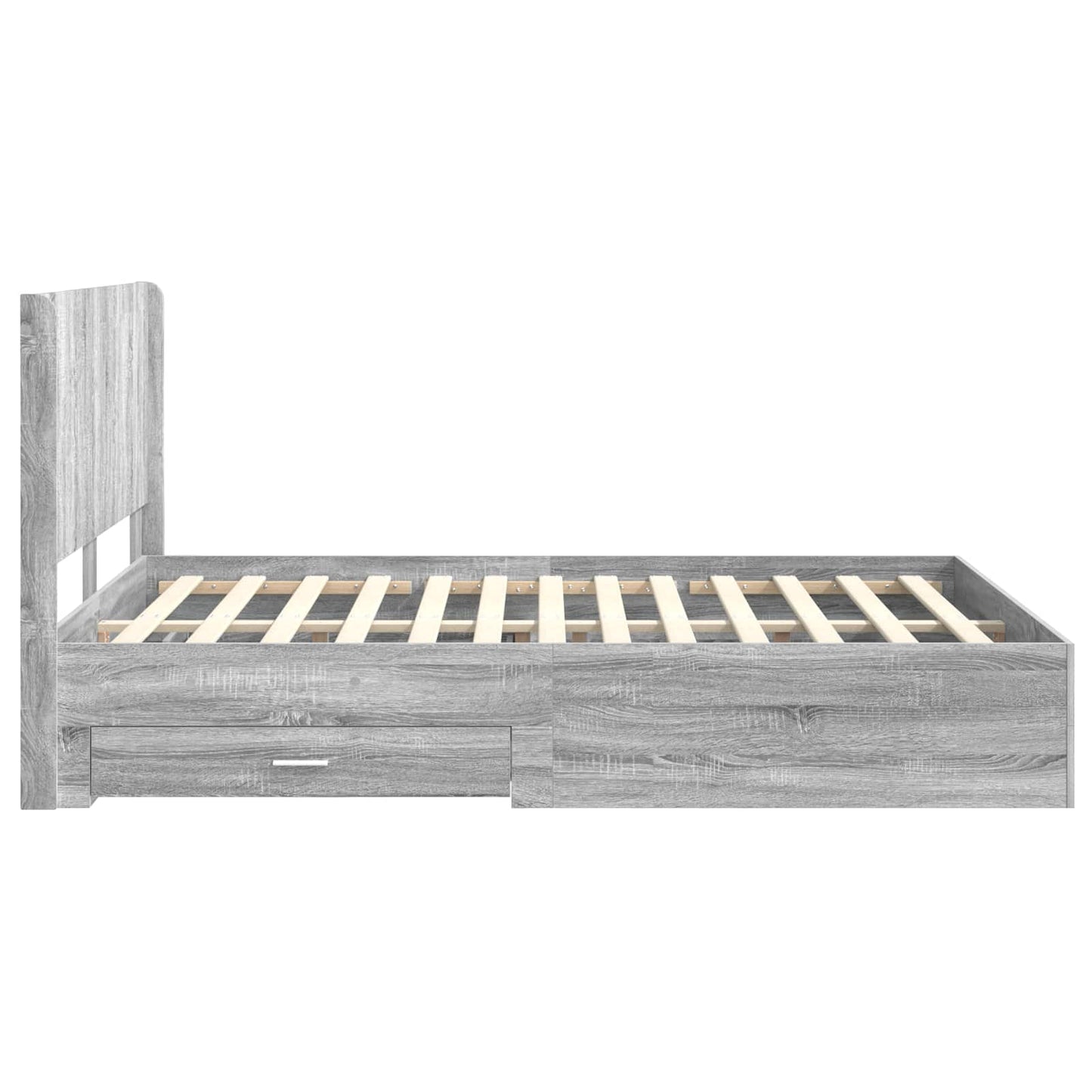 Struttura del letto con stoccaggio e testata Sonoma grigio | homemem39
