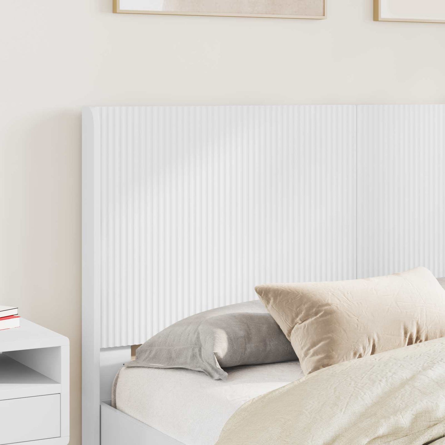 Struttura del letto con stoccaggio e testata Bianco | homemem39