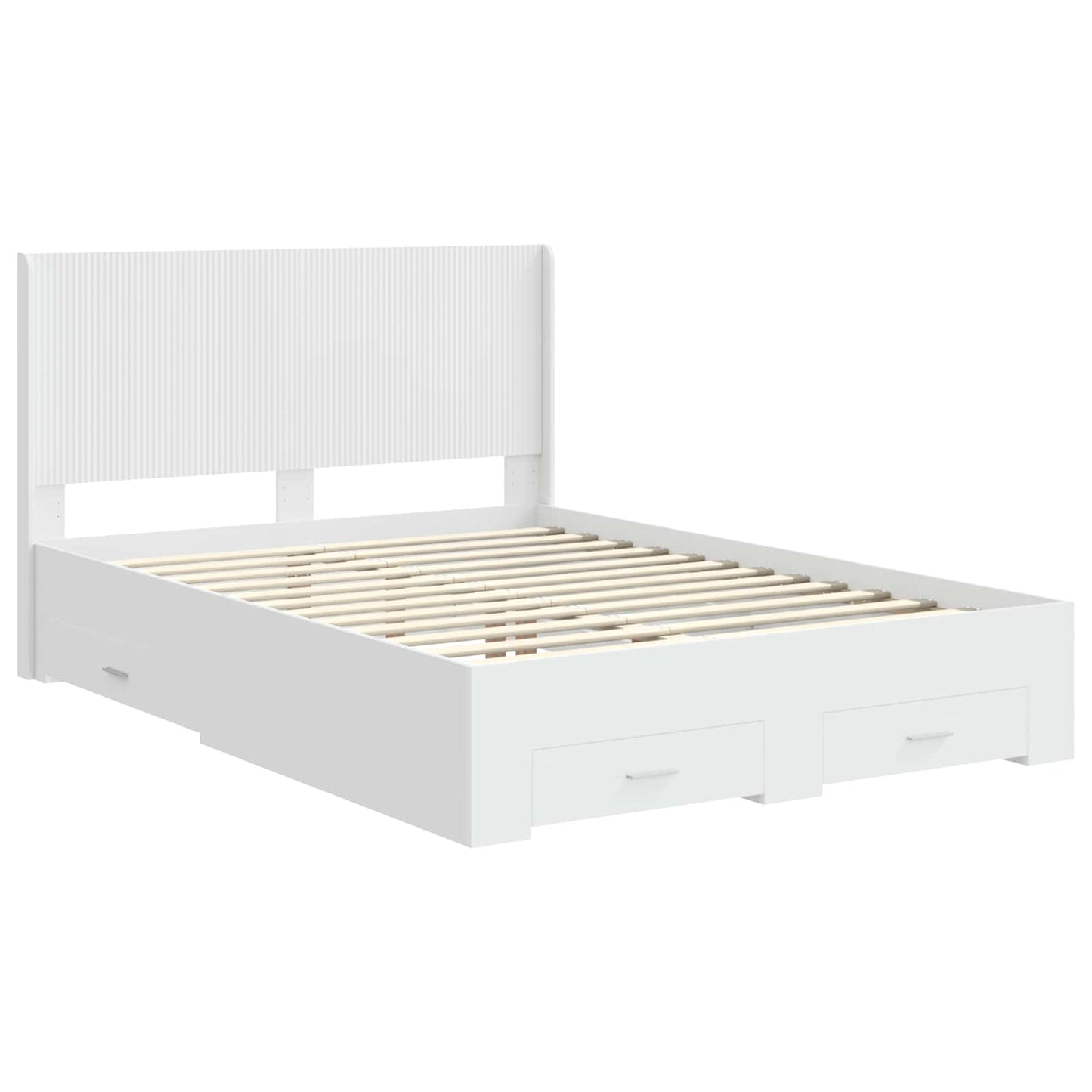 Struttura del letto con stoccaggio e testata Bianco | homemem39
