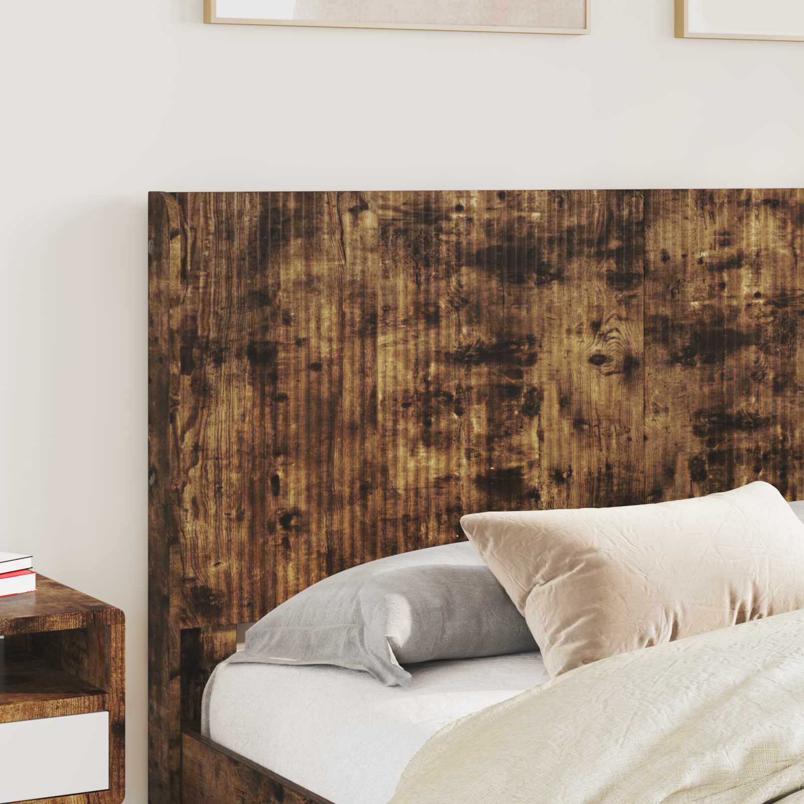 Struttura del letto con stoccaggio e testata Rovere Fumo | homemem39