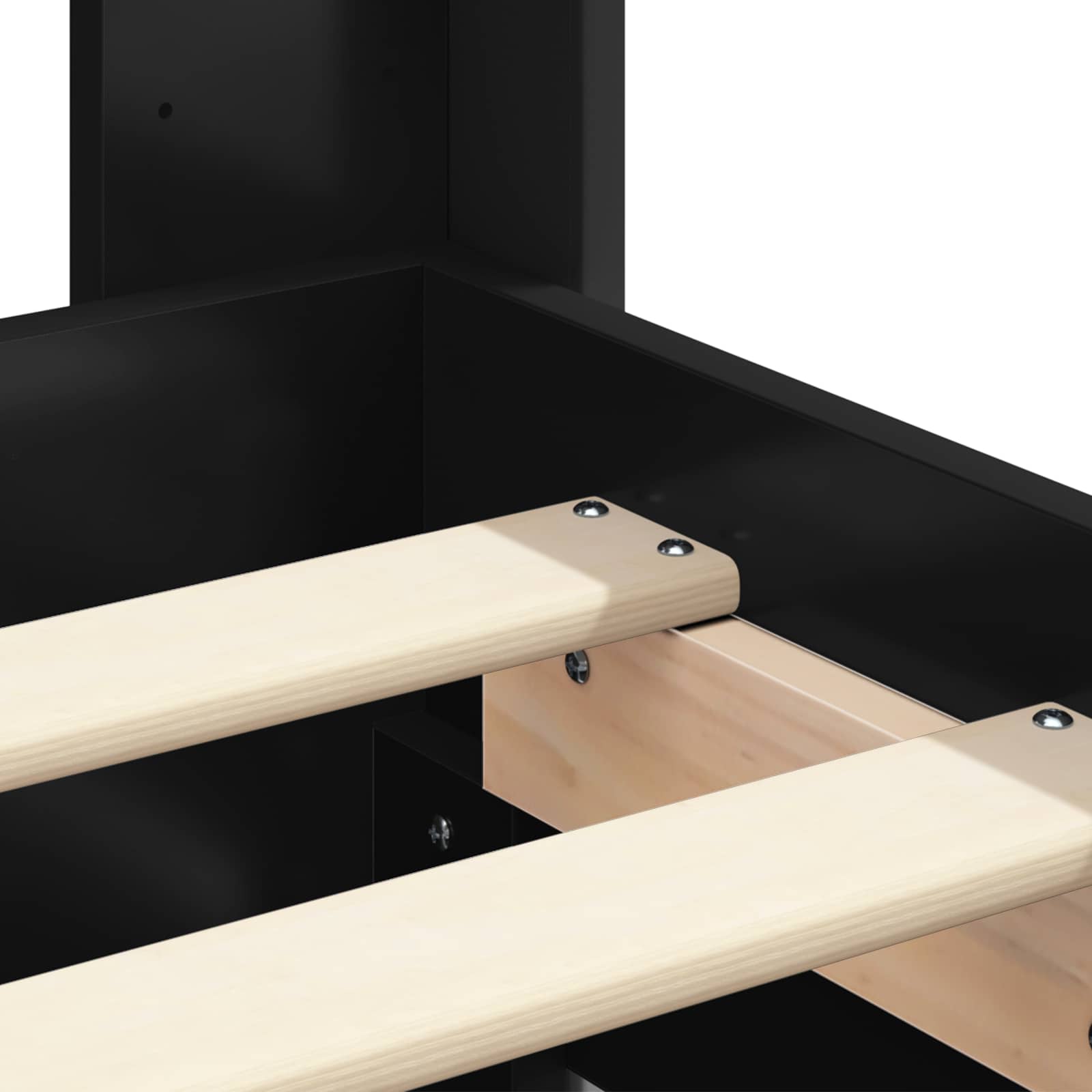 Struttura del letto con stoccaggio e testata Nero 135 x 190 cm | homemem39