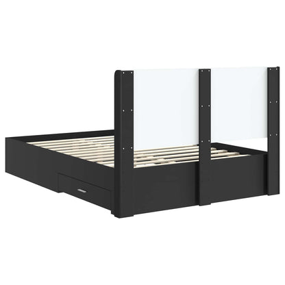 Struttura del letto con stoccaggio e testata Nero 135 x 190 cm | homemem39