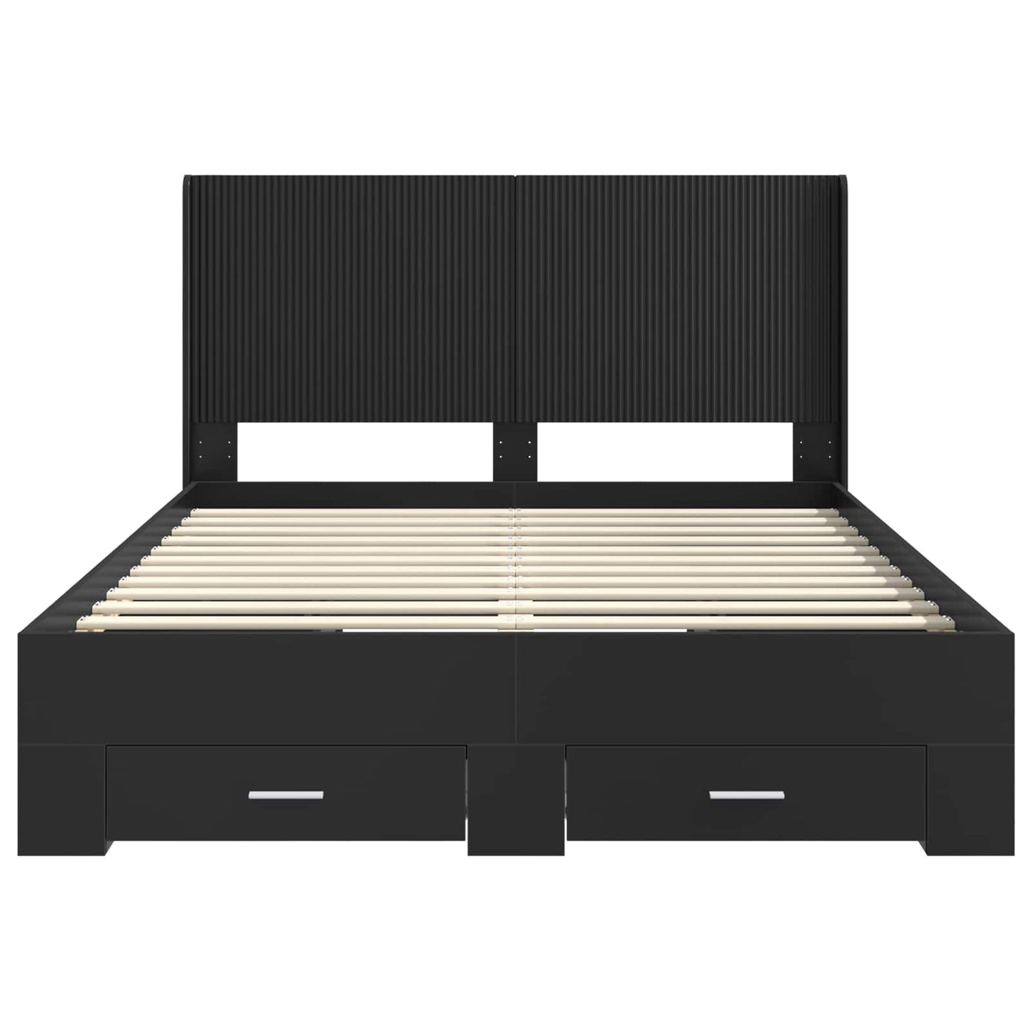 Struttura del letto con stoccaggio e testata Nero 135 x 190 cm | homemem39