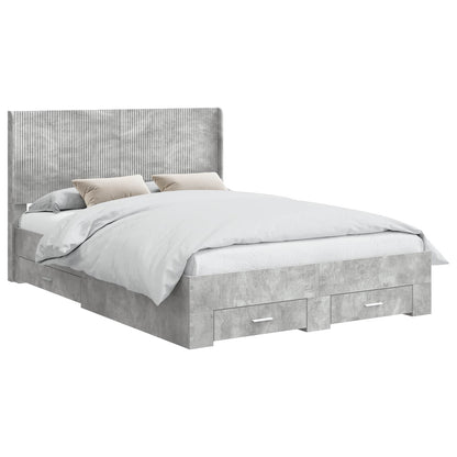 Struttura del letto con stoccaggio e testata Grigio Cemento | homemem39