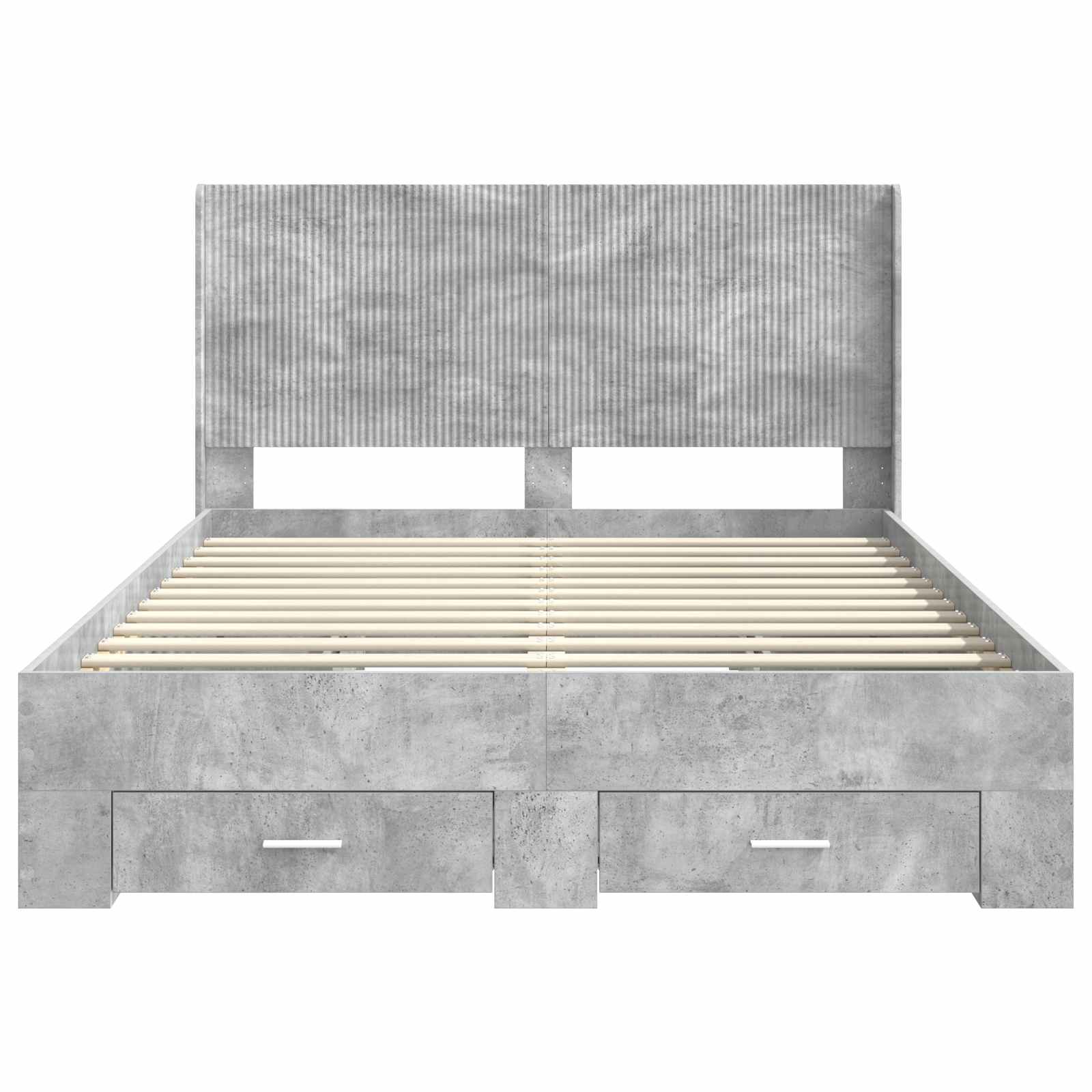 Struttura del letto con stoccaggio e testata Grigio Cemento | homemem39