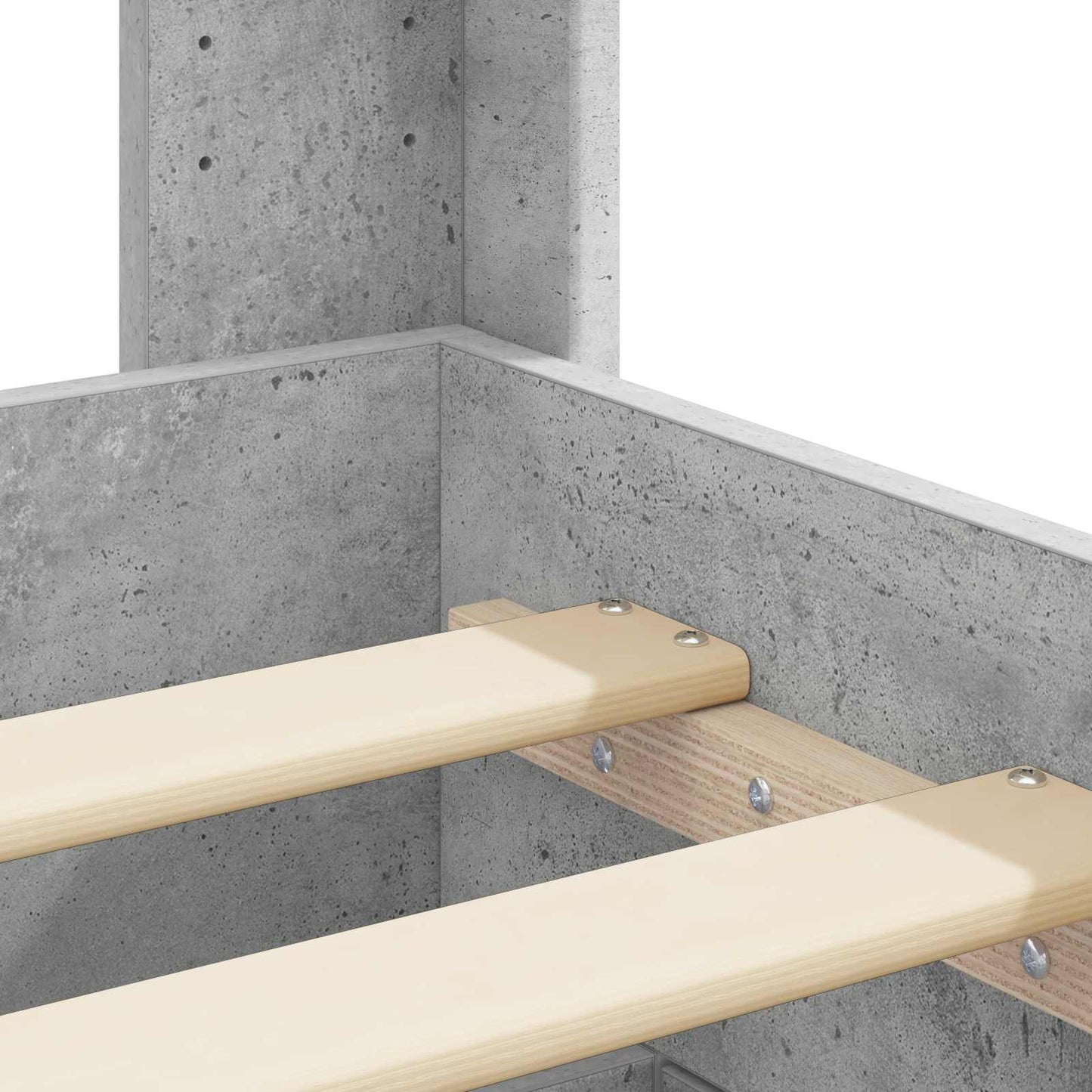 Struttura del letto con stoccaggio e testata Grigio Cemento | homemem39