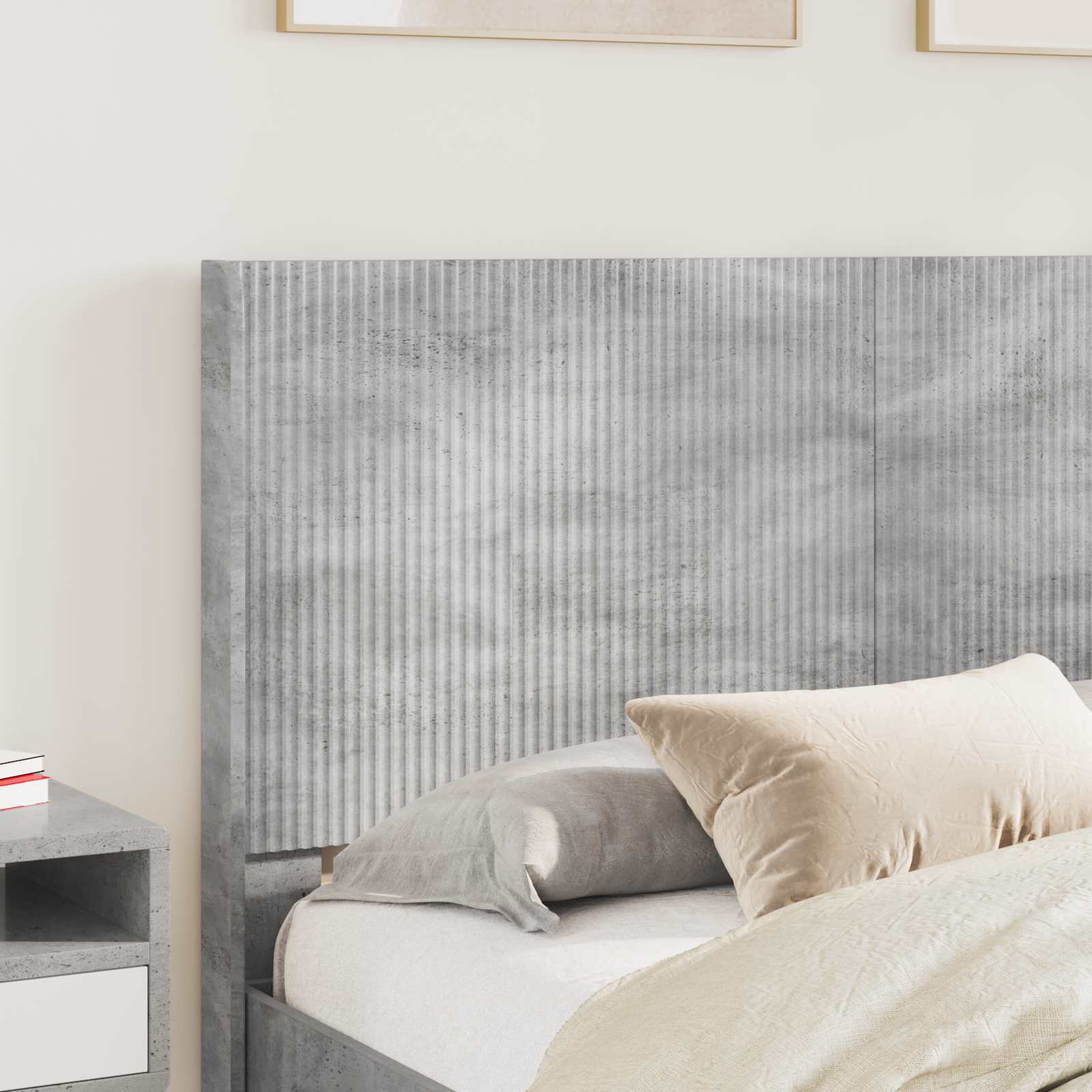 Struttura del letto con stoccaggio e testata Grigio Cemento | homemem39