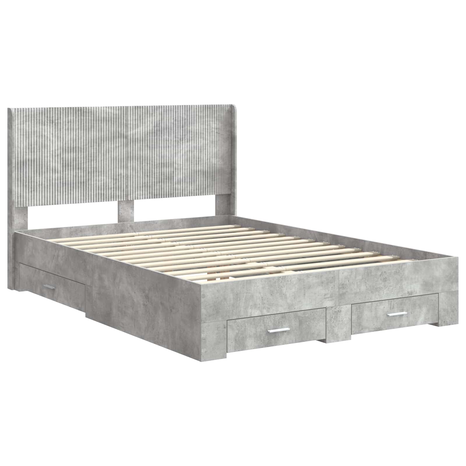 Struttura del letto con stoccaggio e testata Grigio Cemento | homemem39