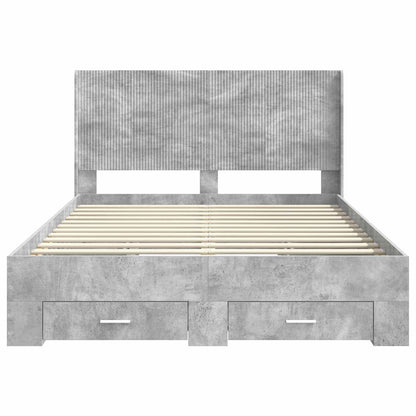 Struttura del letto con stoccaggio e testata Grigio Cemento | homemem39
