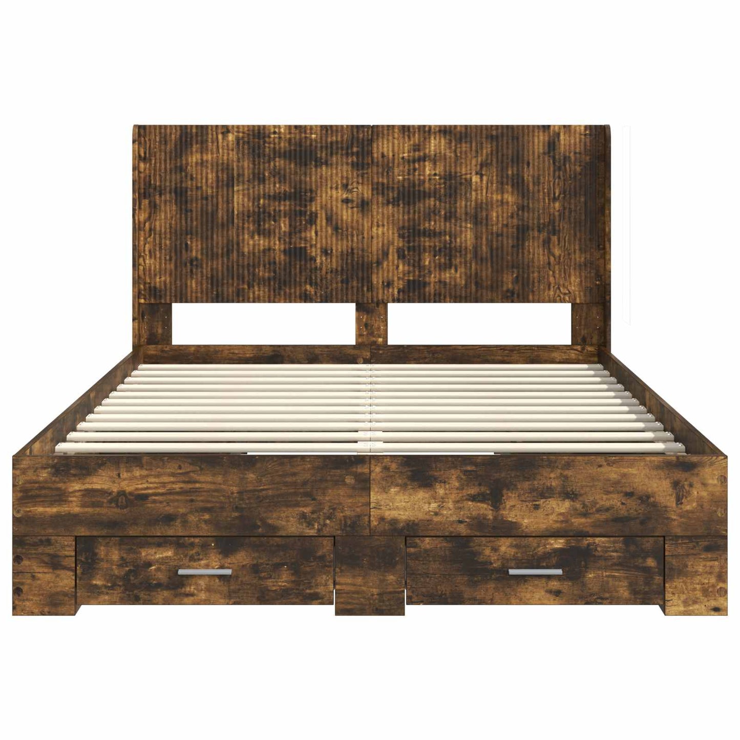 Struttura del letto con stoccaggio e testata Rovere Fumo | homemem39