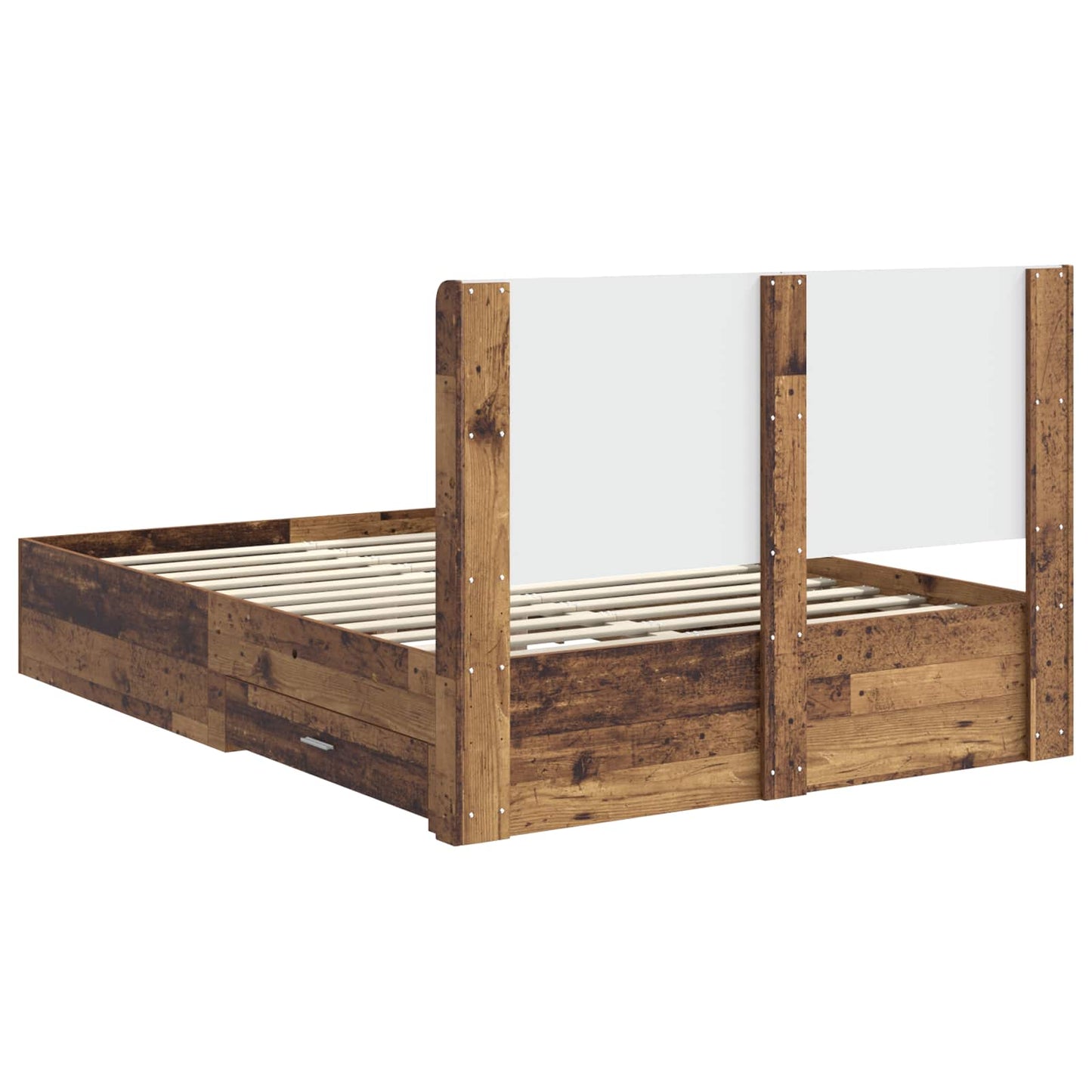 Struttura del letto con stoccaggio e testata Legno antico | homemem39