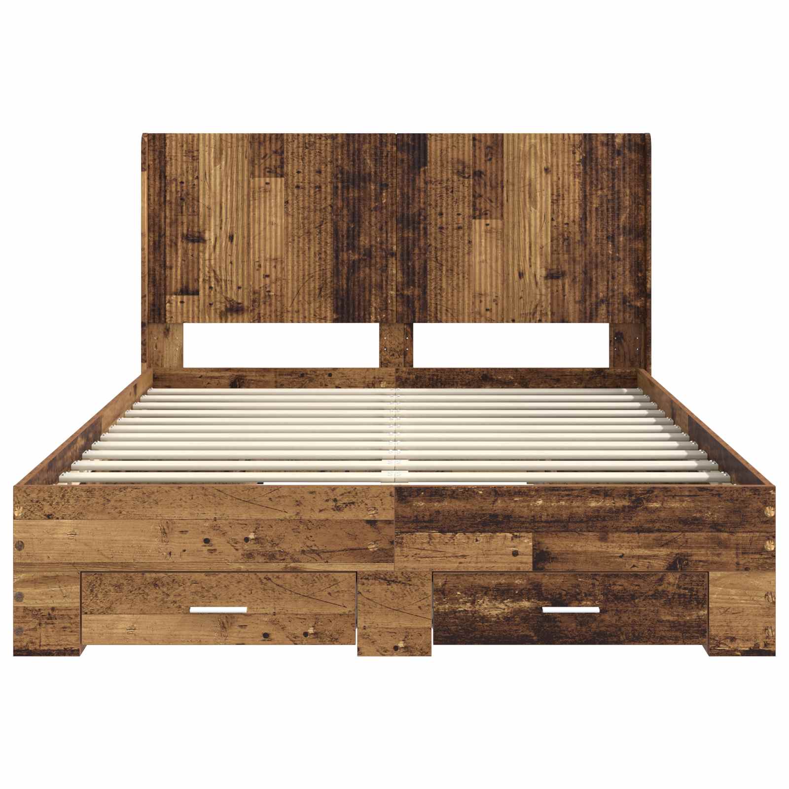 Struttura del letto con stoccaggio e testata Legno antico | homemem39