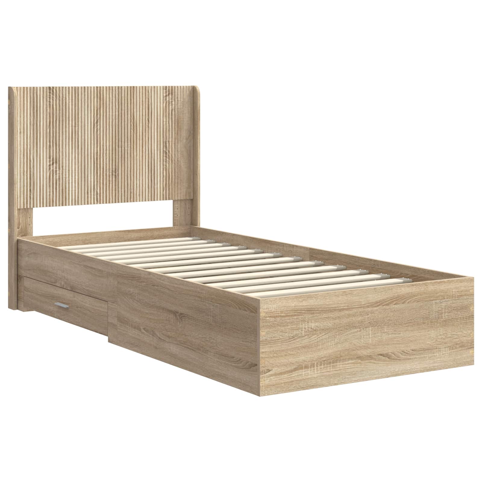 Struttura del letto con stoccaggio e testata Rovere Sonoma | homemem39