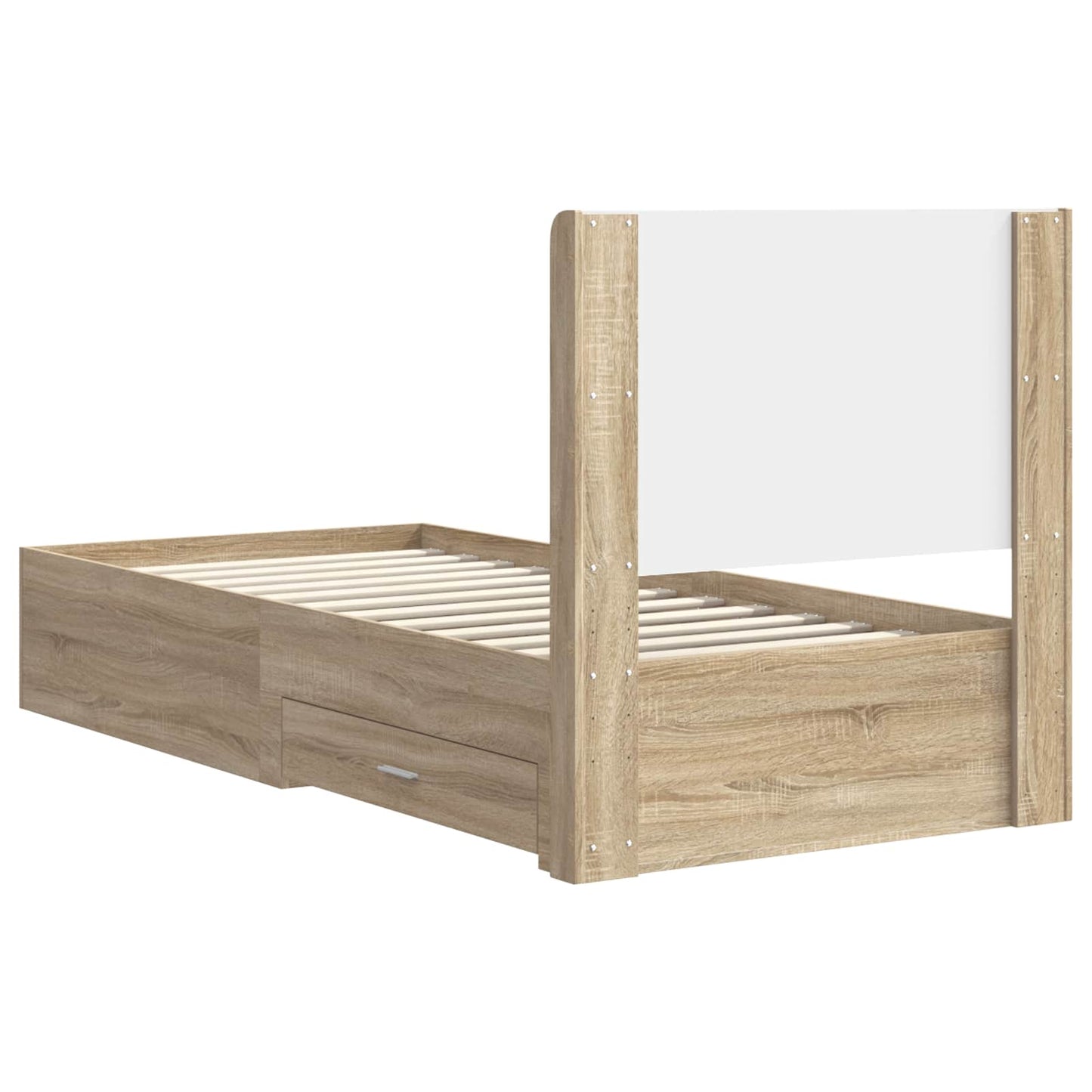 Struttura del letto con stoccaggio e testata Rovere Sonoma | homemem39