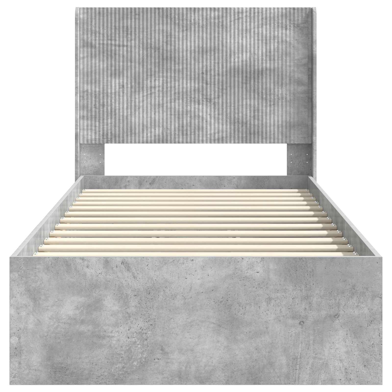 Struttura del letto con stoccaggio e testata Grigio Cemento | homemem39