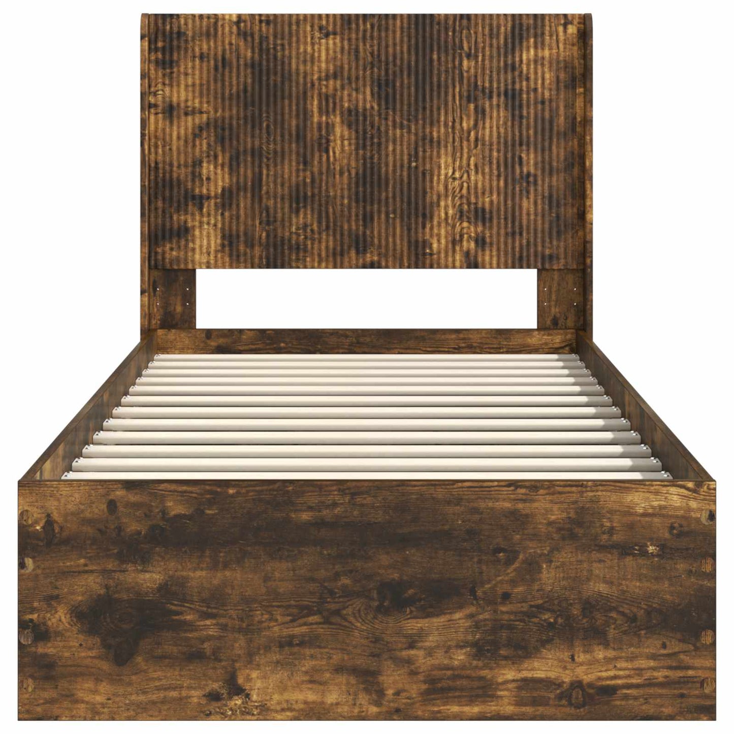 Struttura del letto con stoccaggio e testata Rovere Fumo | homemem39
