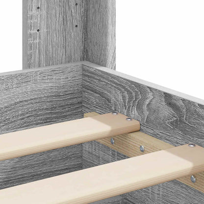 Struttura del letto con stoccaggio e testata Sonoma grigio | homemem39