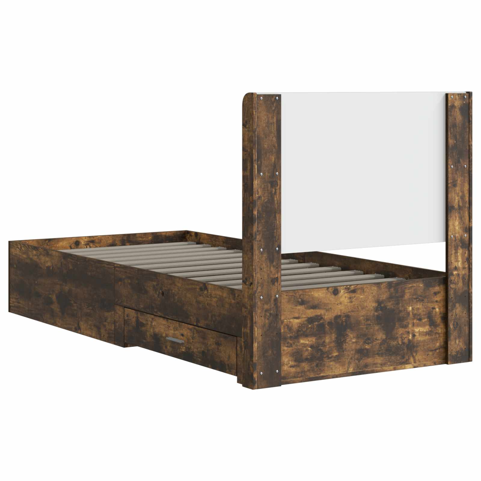 Struttura del letto con stoccaggio e testata Rovere Fumo | homemem39